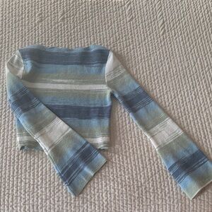 SHEIN Blue and Green Striped Sweater